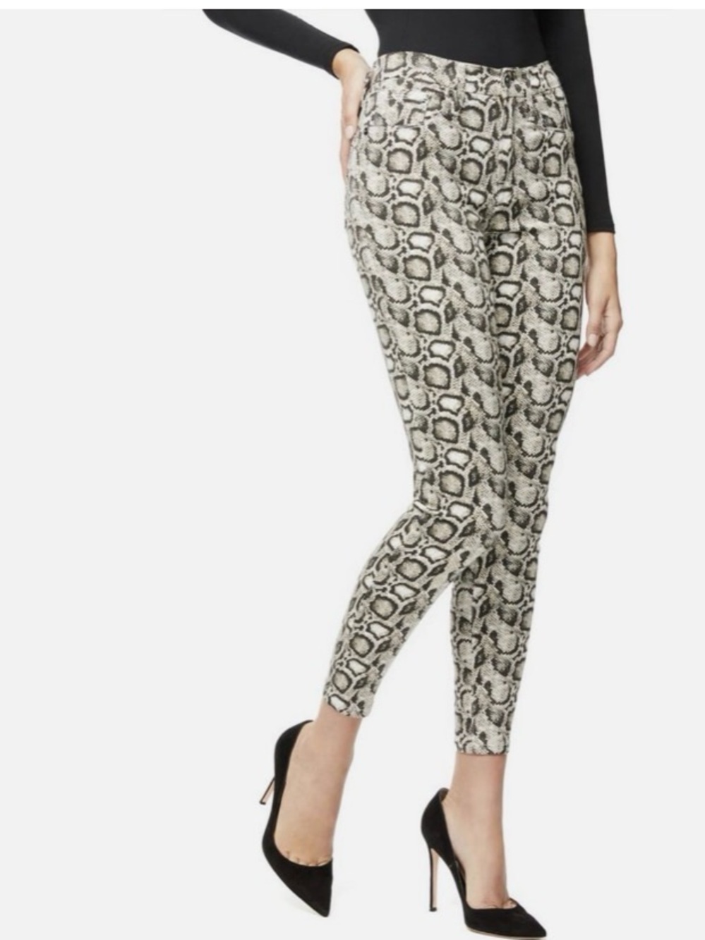 GOOD AMERICAN Good Legs Snake Print High Skinny Jeans Size 4 EU